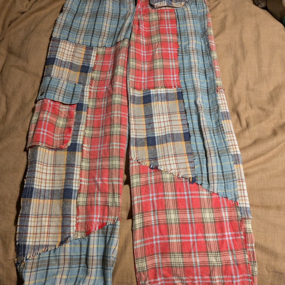 Oli & Hali Multicolor Plaid Patchwork Pants